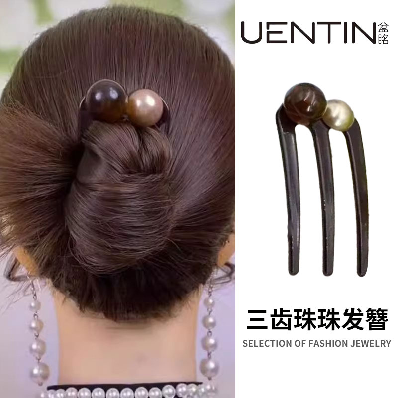 新中式复古盘发发钗盘发神器簪子