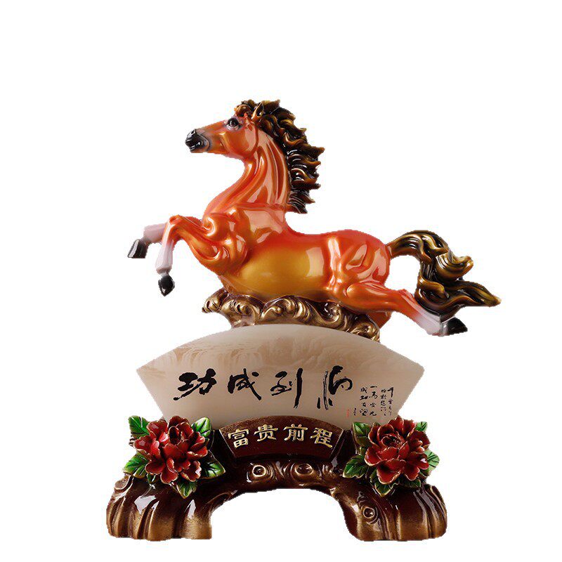 彩铜色富贵前程树脂工艺品办公桌