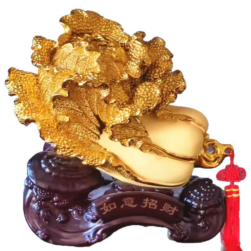 如意招财金白菜树脂工艺品风水吧