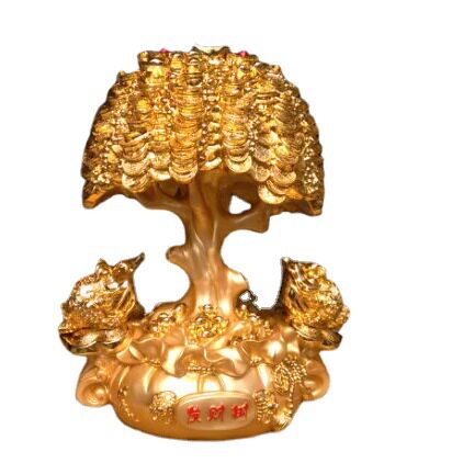 发财树镀金色摇钱树树脂工艺品吧