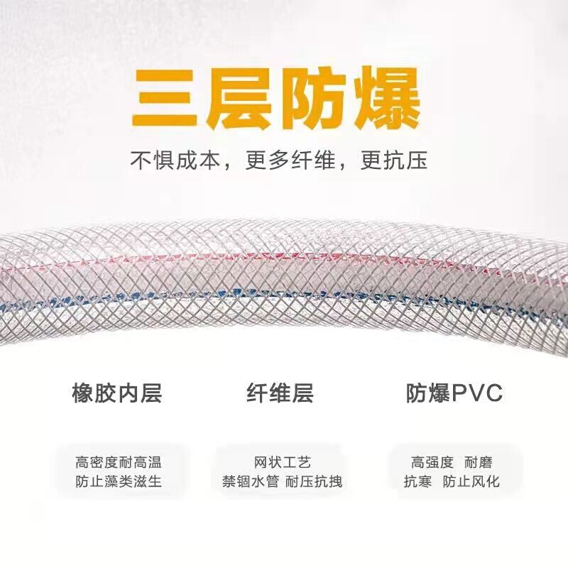 家用水管软管自来水浇花浇菜防爆塑料PVC4分6分1寸牛筋蛇皮水管子