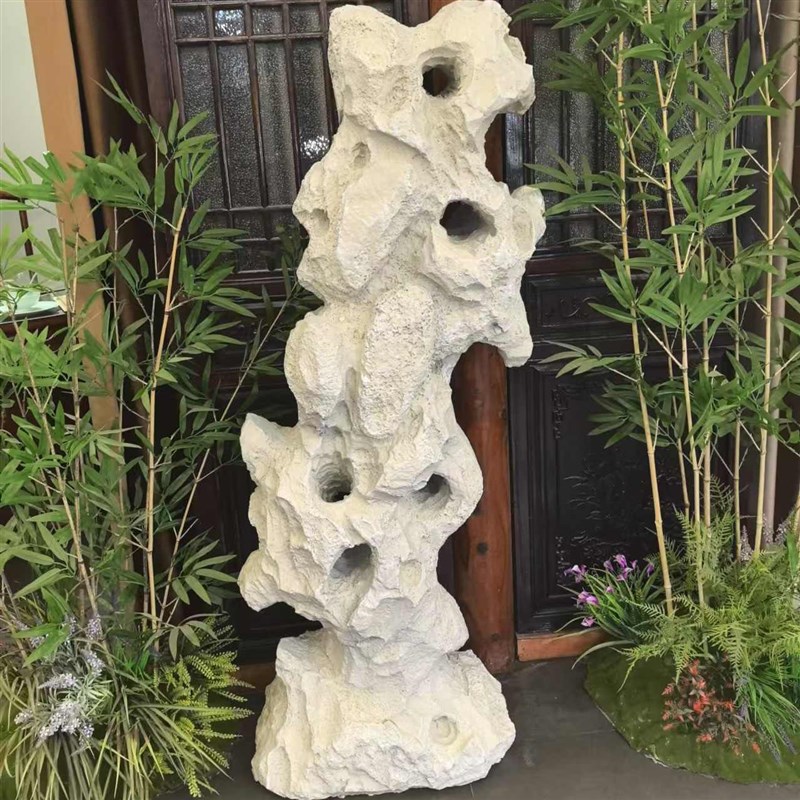 泡沫石头造景防真假山道具舞台表演美陈婚庆橱Q窗摆件装饰白太湖