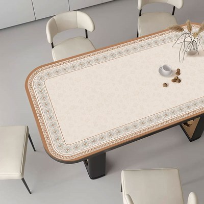 大圆角餐桌桌垫防水防油防烫免洗防滑皮革桌布客厅茶几桌面保护垫