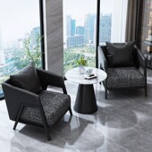 新款 轻奢酒店美容院商务休闲沙发休息区洽谈单人会客接待桌椅茶几