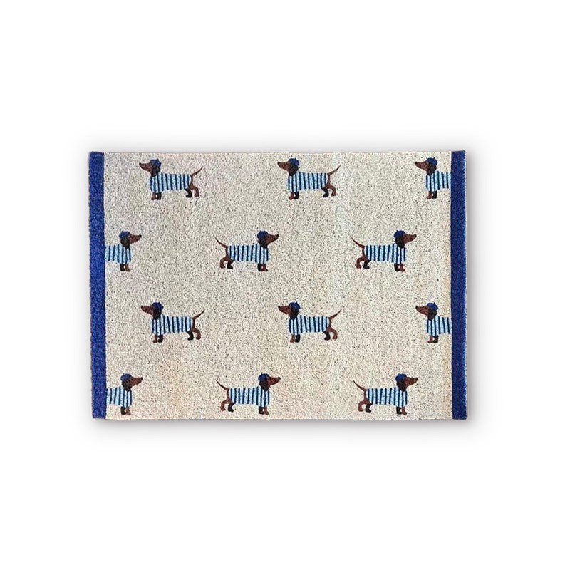 新款复古可爱腊肠犬入户门口地垫家用刮泥刮沙S丝圈入户门垫防滑