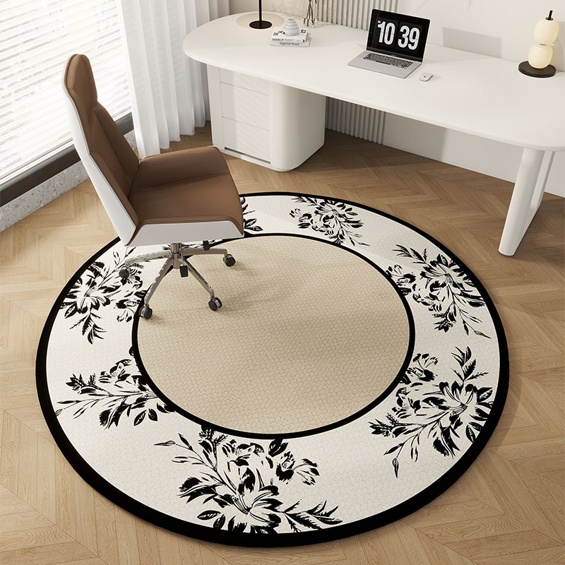 圆形地毯b2023新款轻奢级感客厅卧室电脑椅地垫懒人沙发垫