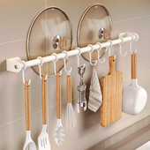 不锈钢挂钩 免打孔挂钩架 厨房墙壁挂杆壁挂放厨具用品挂架置物架