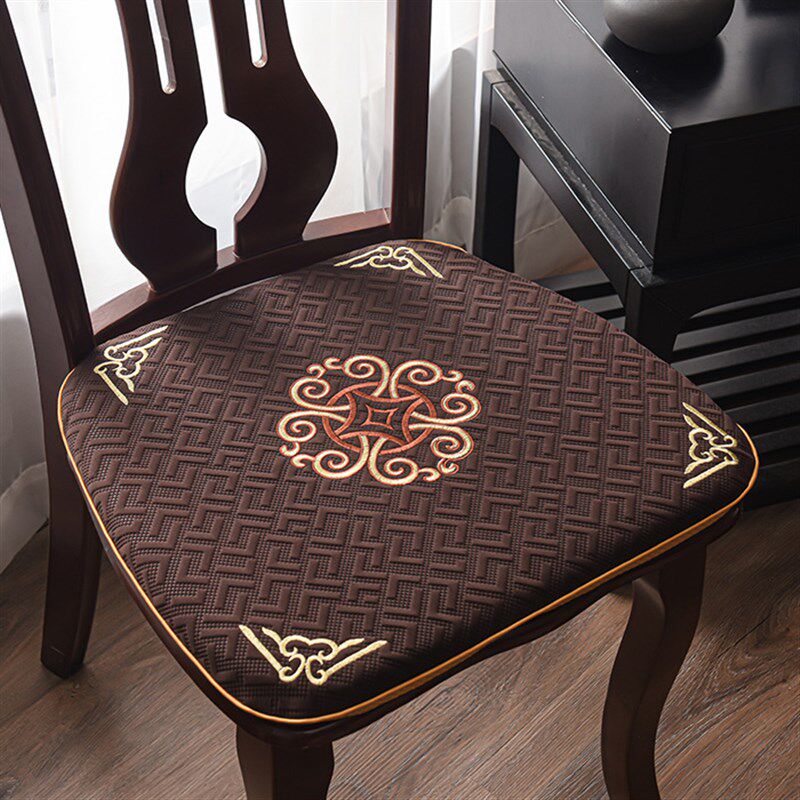 新中式餐椅垫椅子垫家用四季通用加厚防滑马蹄形实木餐桌坐垫椅垫