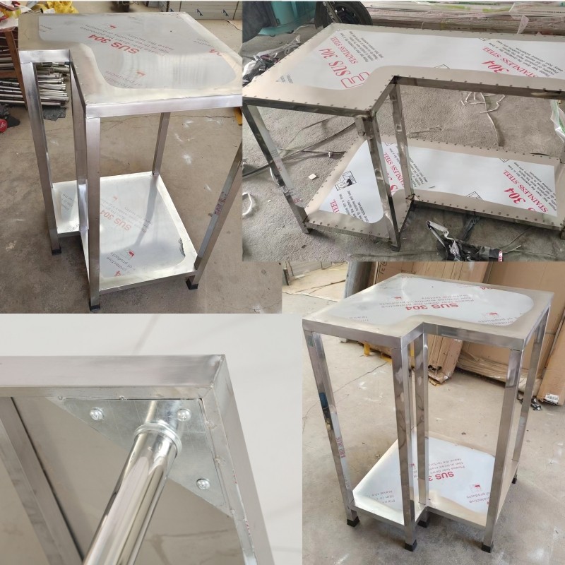 定制厨房不锈钢直角工作台商用打荷台灶台操作台饭店切菜案板桌子,家装主材,商用厨房操作台/工作台,淘宝优惠券,粉丝福利购,淘宝优惠卷