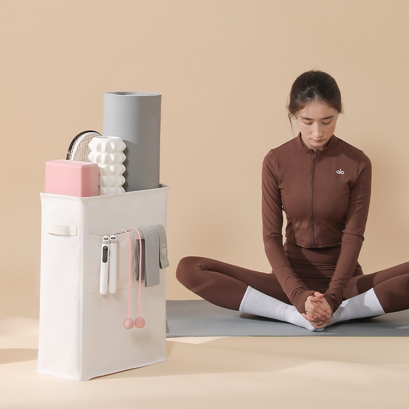 瑜伽垫收纳筐布艺家用运动健身用品收纳I筒宿舍可折叠收纳篮脏衣