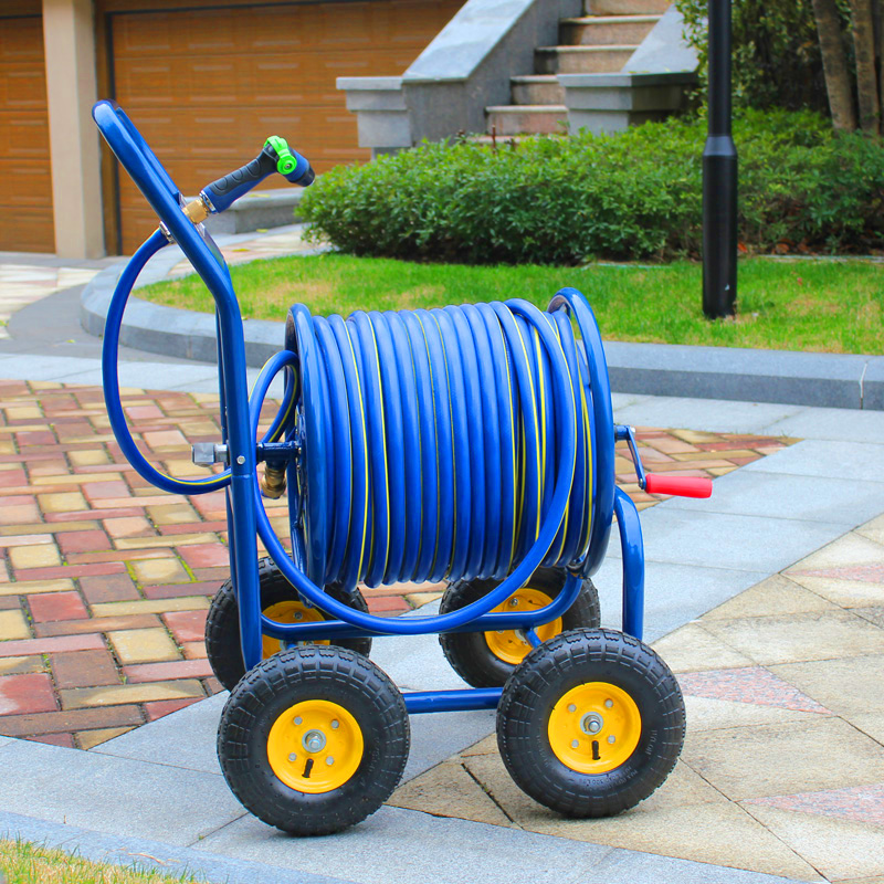 大型轮式c手推金属水管收纳车架 水管车100米洗车浇花园林园艺浇