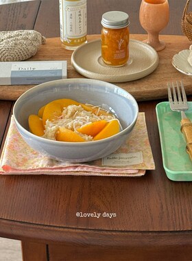 lovely days 海盐牛乳ins韩式渐变水蓝色沙拉碗甜品碗泡面碗