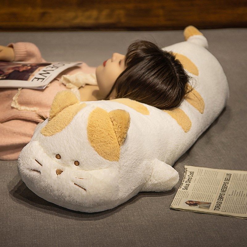 可爱猫咪抱枕睡觉夹腿长s条枕肥猫床上靠垫生日礼物送女生枕头宿