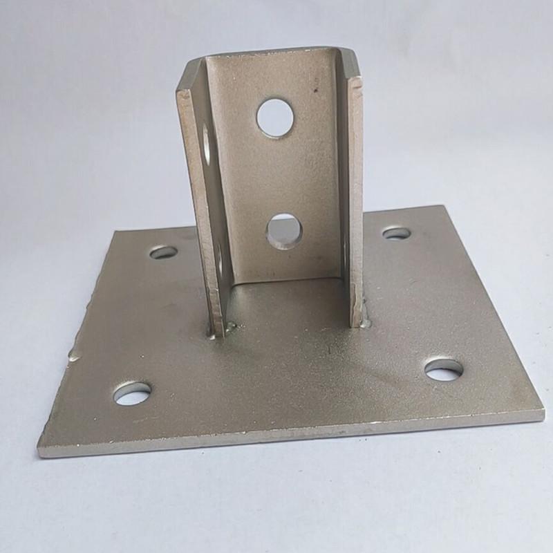 304不锈钢C型钢底座 光伏支架固定立柱地脚 不锈S钢C型钢配件牛腿