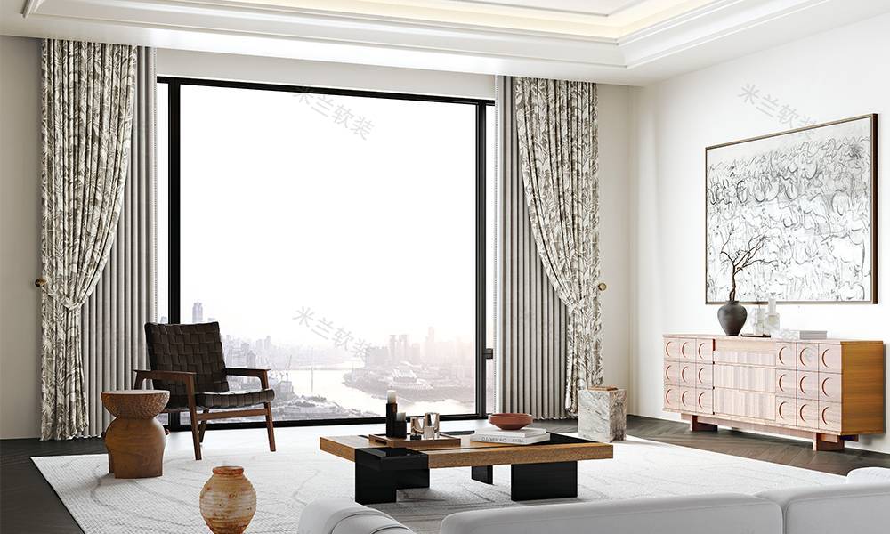 米兰窗帘2025春季新款布兰妮B4801系列羽锻绒轻法式复古风
