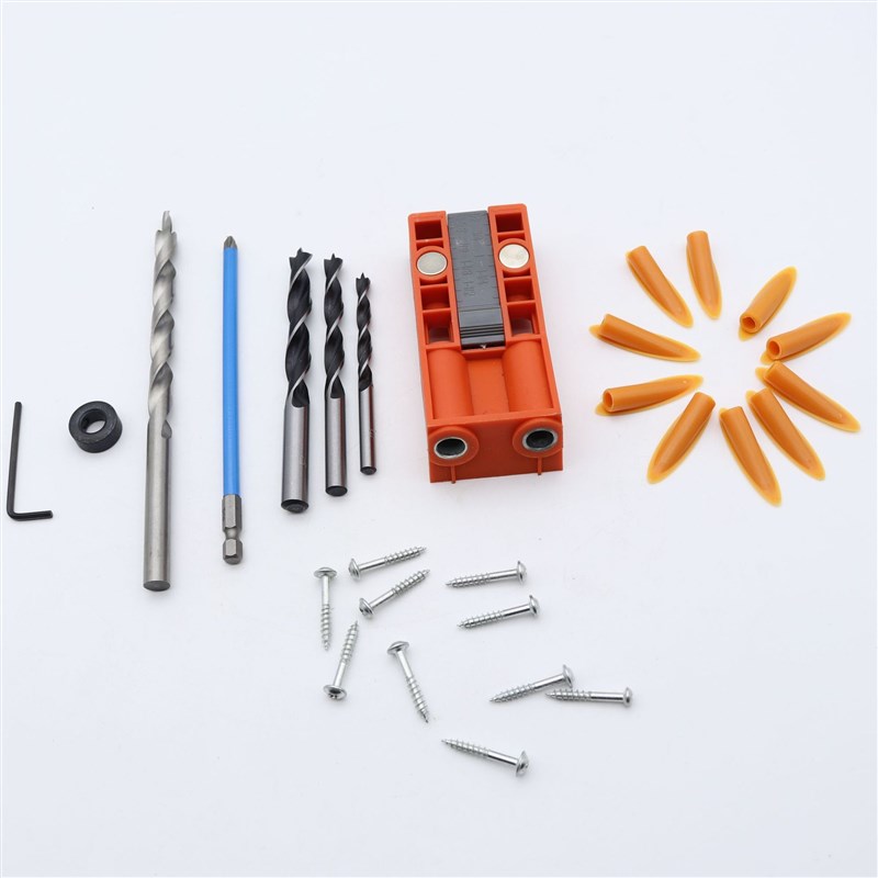 28件套木工斜孔定位器定位钻三尖钻便携式定位打孔器夹具工具组套