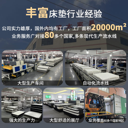 源头床垫工厂独立袋装弹簧床垫海绵酒店家用民宿跨境压缩卷包床垫