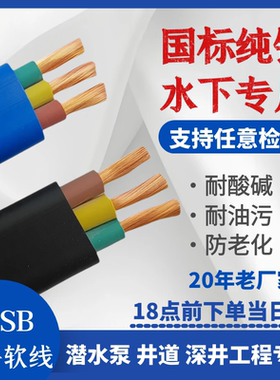 【水泵专用】jhs专用3芯水下电缆