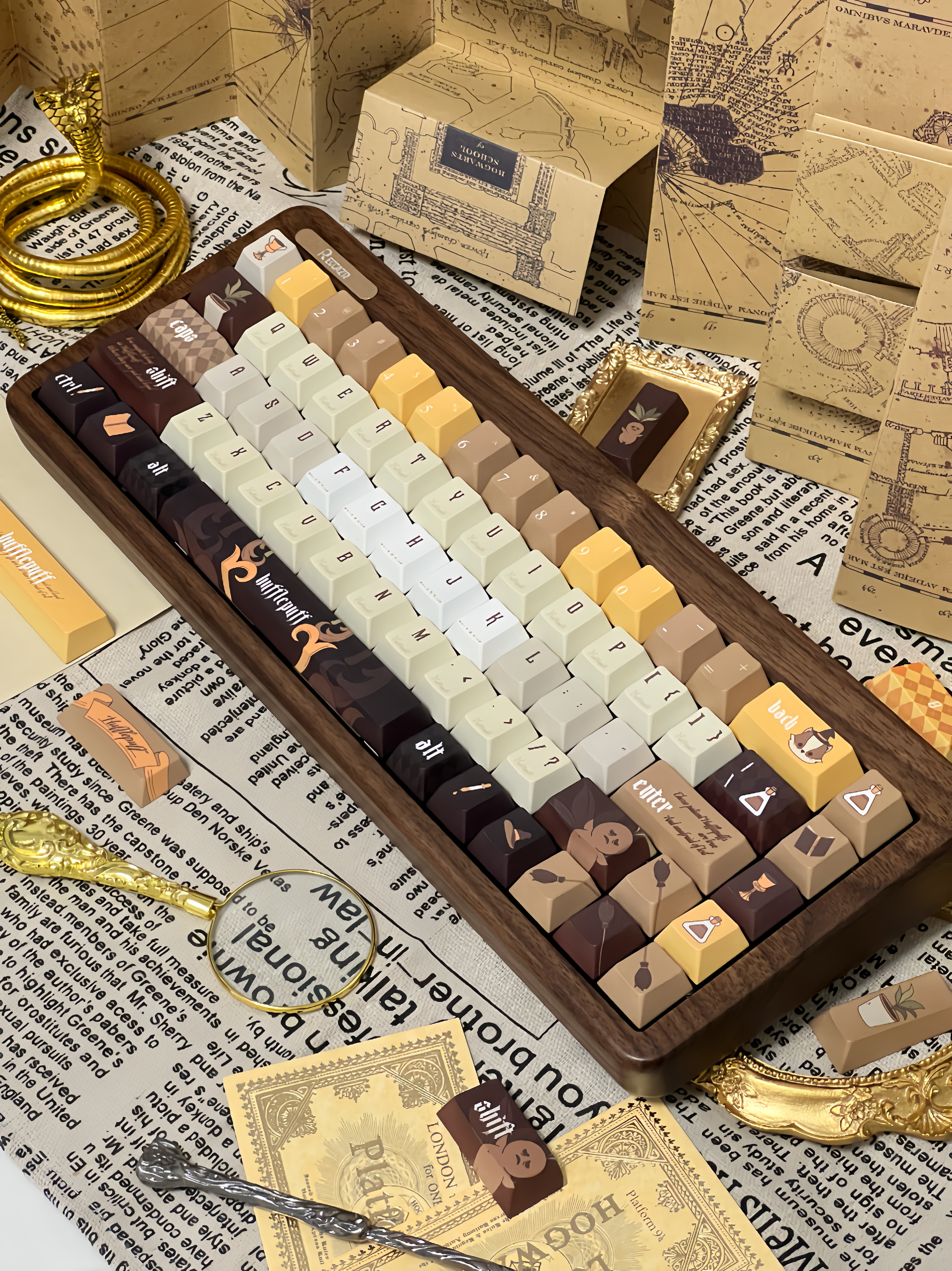 星辰大海哈利波特赫奇帕奇键帽热升华工艺新原厂高度pbt材质獾院