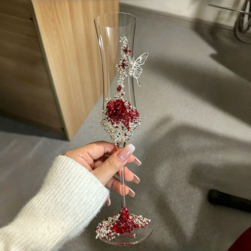 轻奢对装香槟杯DIY婚庆礼物