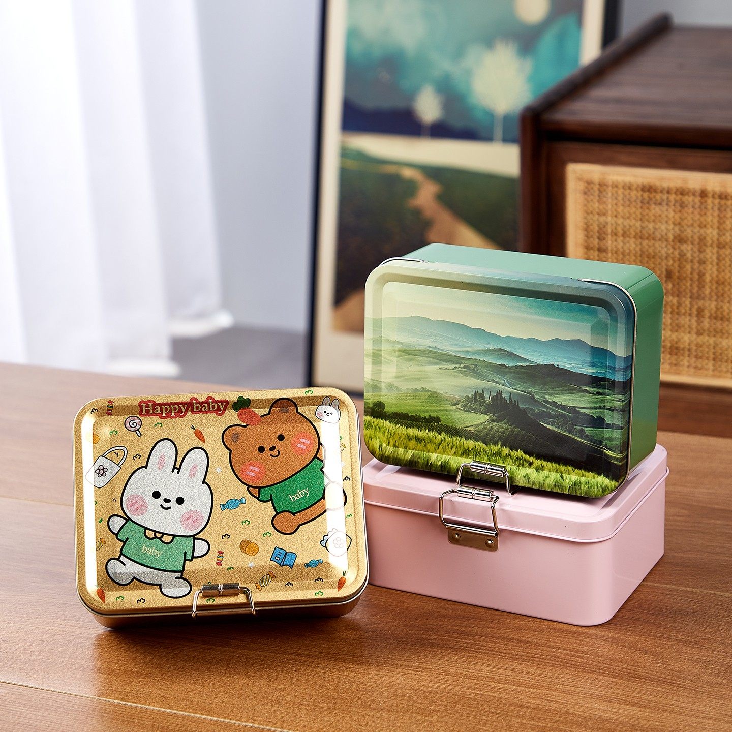 塔扣百宝箱储物盒置物盒杂物盒小箱子铁艺桌面收纳盒化妆整理,收纳整理,桌面收纳盒,淘宝优惠券,粉丝福利购,淘宝优惠卷