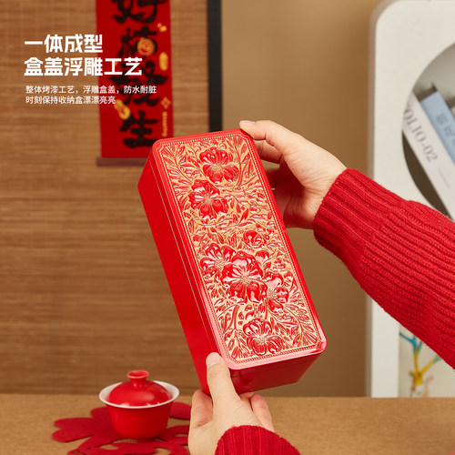 高档凹凸曲奇雪花酥糖果收纳铁盒