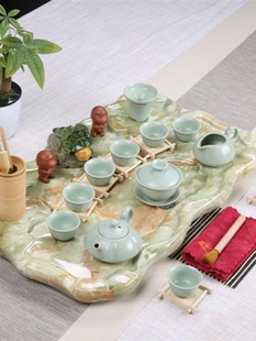 家用茶盘茶杯套装 销茶具套装 家用简约现代欧式 仿大理石头茶海小新