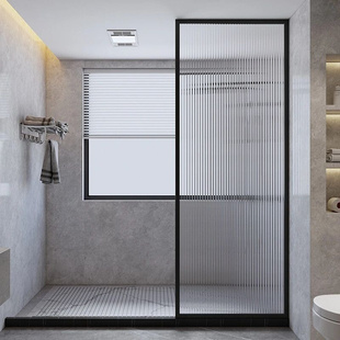 玻璃隔断墙卫生间隔断屏风半浴室淋浴极窄卫浴不锈钢干湿分离屏风