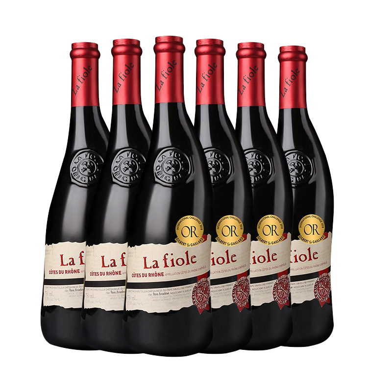 歪脖子红酒法国原瓶进口芙华隆河产区AOC/AOP干红葡萄酒6瓶装整箱