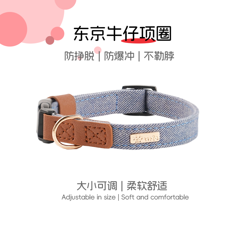 AZERIA狗狗项圈狗圈小型犬脖圈防走丢可写字颈圈防勒泰迪宠物项圈