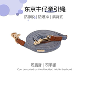 AZERIA宠物狗狗猫咪日常遛狗牵引绳牛皮加长多功能小型犬用品户外