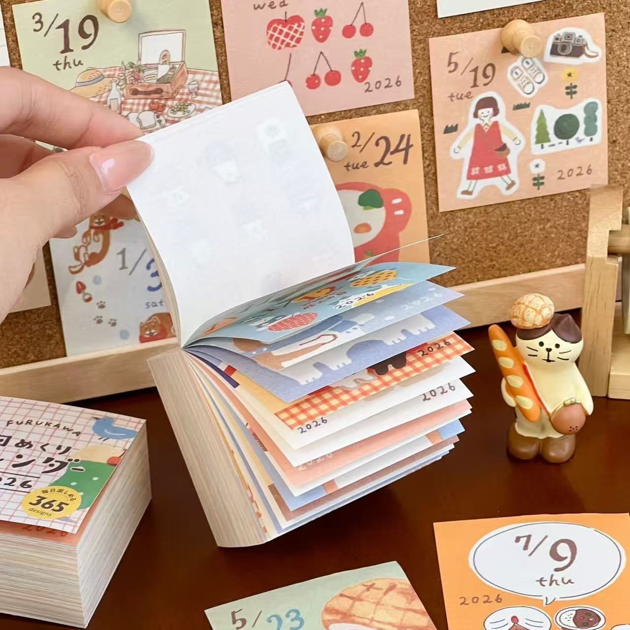 2026马年日系古川mini日历365日每日一页可撕桌历台历手帐diy素材