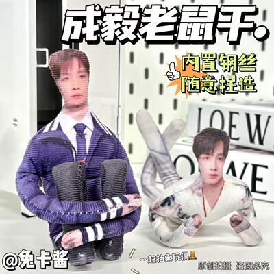 成毅老鼠干周边无白边抽象玩偶四肢分离有骨架可摆造型来图定制