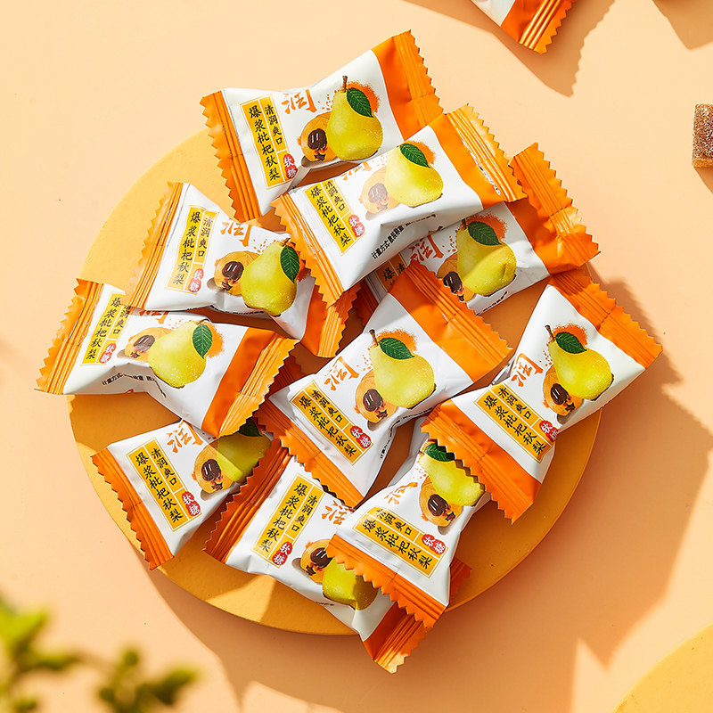 秋梨枇杷膏爆浆流心软糖夹心糖果奖励学生休闲招待健康小零食散装,零食/坚果/特产,软糖/果味糖/凝胶糖果,淘宝优惠券,粉丝福利购,淘宝优惠卷