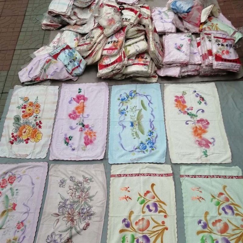 热销老库存 80年代 枕巾 提花枕巾 老床上用X品 未使用过