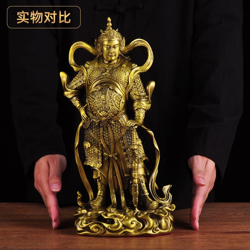 热销黄铜韦陀佛像摆件韦陀伽蓝护法神像I韦驮韦陀菩萨护法家用寺