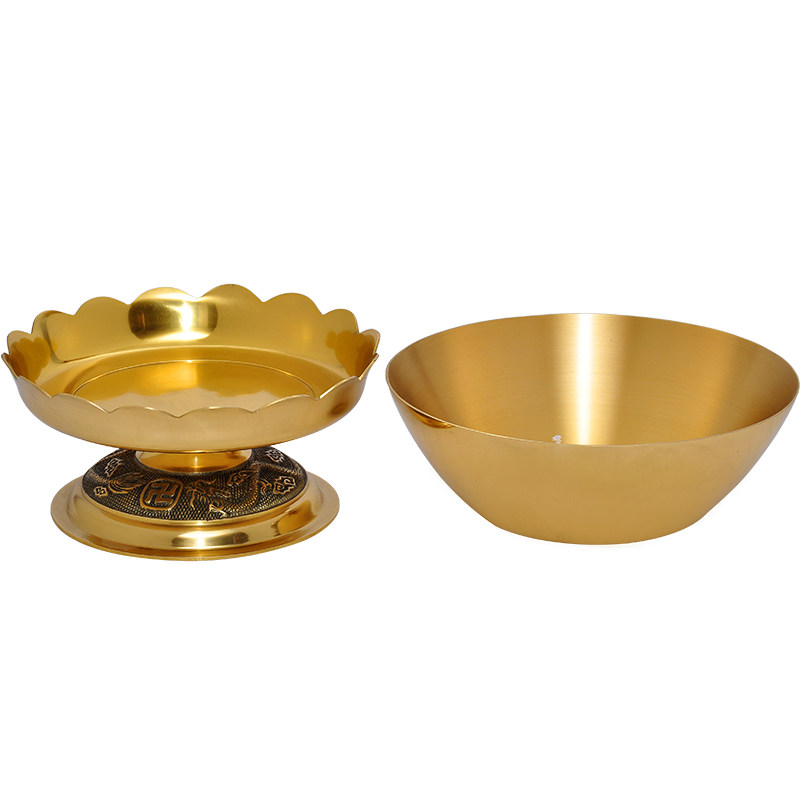 热销佛具用品供奉家用o莲花佛前龙座铜碗油灯供佛酥油灯供灯财神