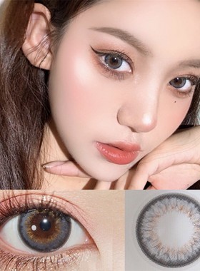 圣托灰漫泪光粉蓝色美瞳年抛大直径正品混血隐形眼镜Cosplay