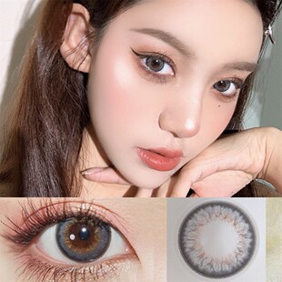 圣托灰漫泪光粉蓝色美瞳年抛大直径正品 混血隐形眼镜Cosplay