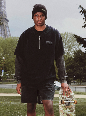 INSIDEDOT春夏吉时运动休闲宽松假两件长袖男印花原创设计T恤上衣