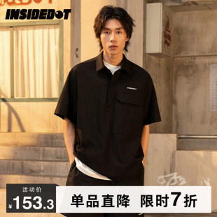 经典 男夏季 系列LOGO款 衬衫 潮牌宽松套头翻领衬衣 短袖 INSIDEDOT
