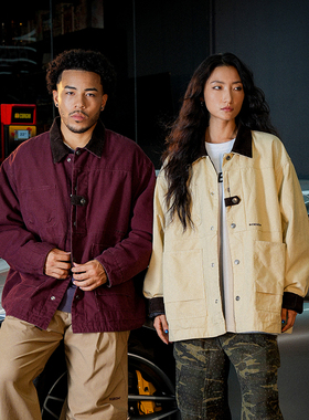 INSIDEDOT 灯芯绒外套男2025冬季新款多口袋加厚保暖翻领夹克纯棉