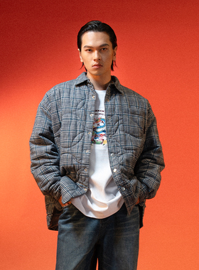 INSIDEDOT 国潮绣花外套男龙马精神翻领棉服冬季新款小众情侣外套