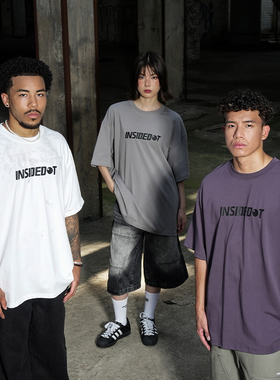 INSIDEDOT 基础款t恤经典logo潮牌短袖男简约上衣纯棉宽松情侣装
