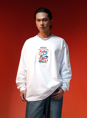 INSIDEDOT梁烈唯同款绣花t恤长袖2026新款潮牌男装情侣上衣打底衫