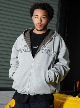 INSIDEDOT 双面穿连帽卫衣男运动休闲开衫情侣款巨好看的冬装外套