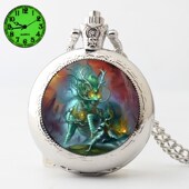 学生表中国风凤凰复古龙夜光怀表翻盖麒麟神兽时钟项链表石英时尚