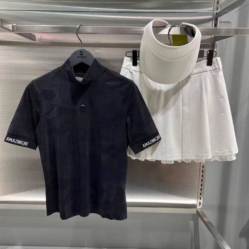 25夏季新款高尔夫服装女士短袖T恤速干透气运动上衣时尚百搭显瘦