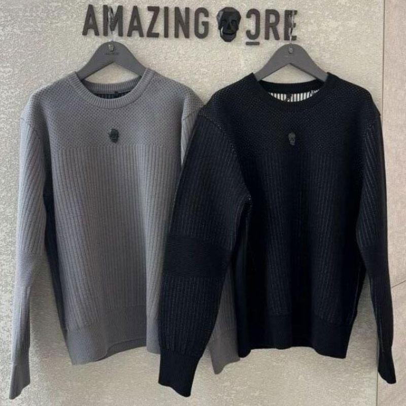 韩国原单高尔夫男装针织上衣秋冬新款圆领套头运动保暖运动针织衫