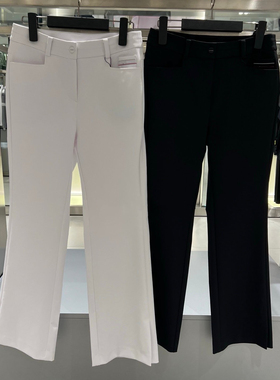女士高尔夫服装高腰显瘦裤子2026春秋字标golf运动弹力垂感直筒裤